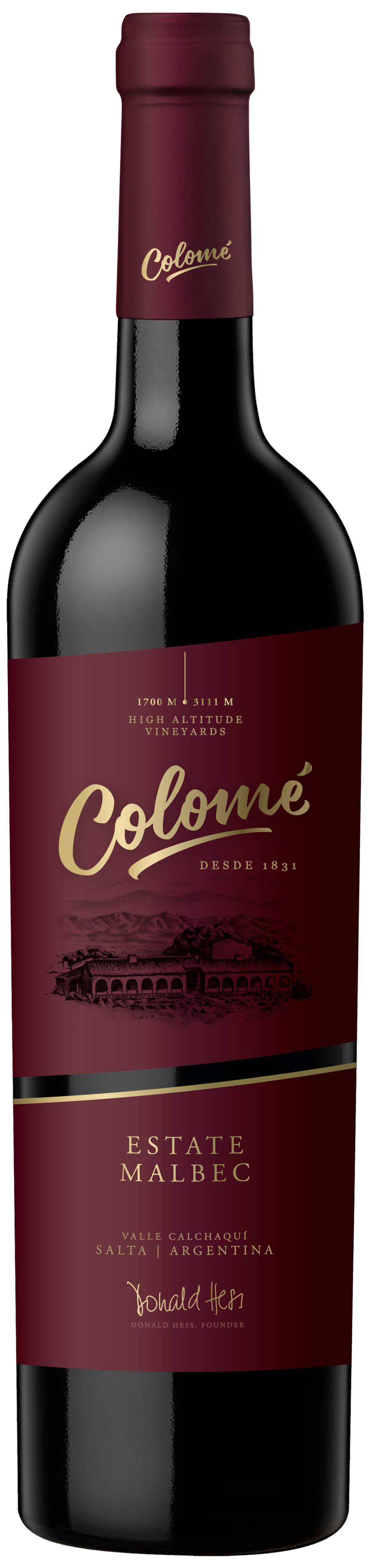 Bodega Colome Estate Malbec 2022 Front Bottle Shot