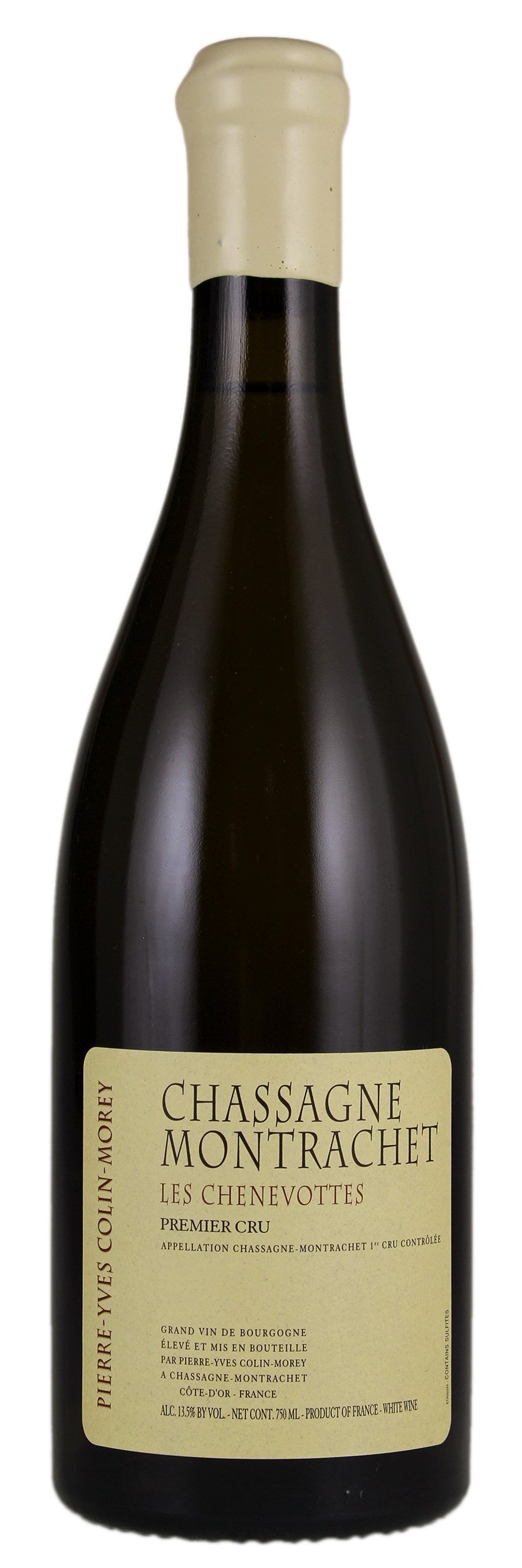 Pierre-Yves Colin-Morey Chassagne-Montrachet Les Chenevottes Premier Cru 2022 Front Bottle Shot
