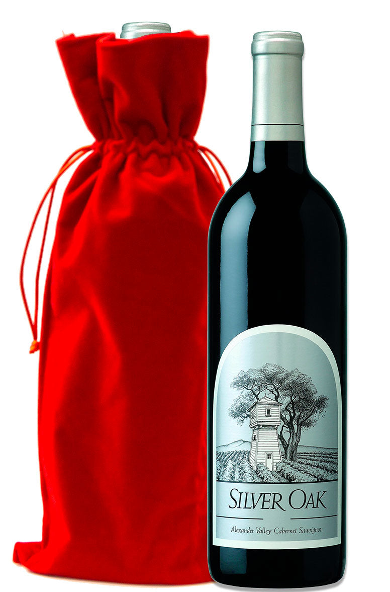 Silver Oak Alexander Valley Cabernet Sauvignon with Red Velvet Gift Bag