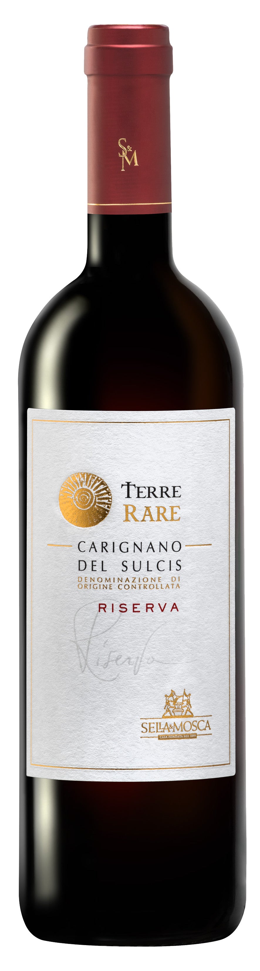 Sella & Mosca Terre Rare Carignano 2016 Front Bottle Shot