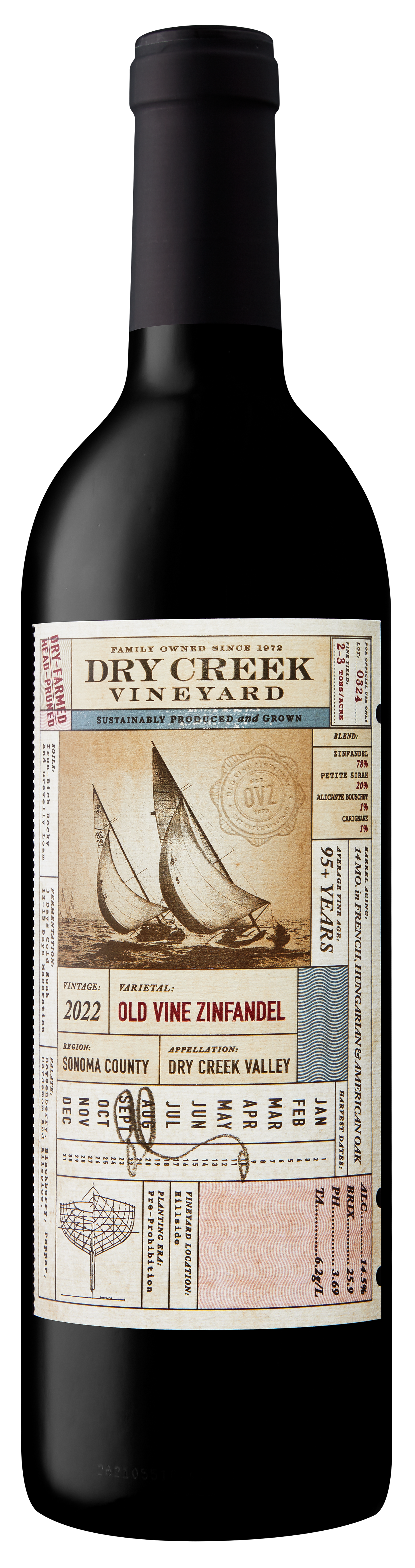 Dry Creek Vineyard Old Vine Zinfandel 2022 Front Bottle Shot