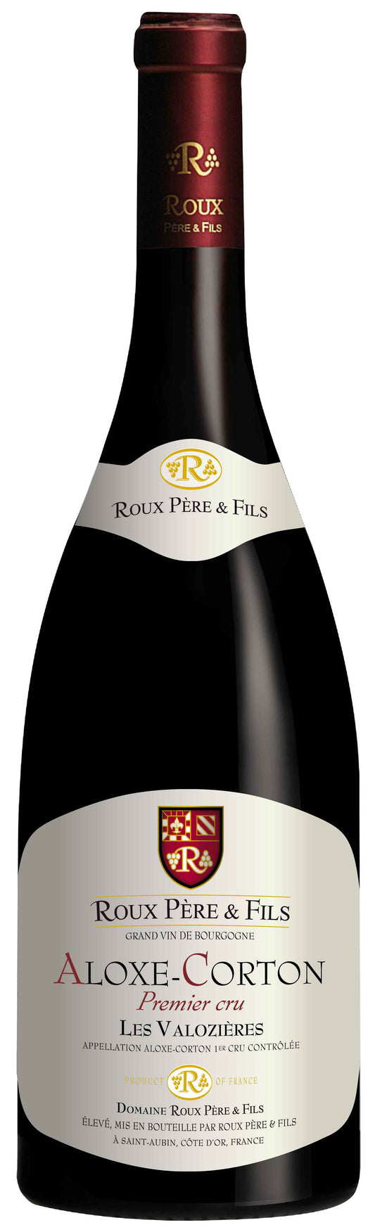 Domaine Roux Pere & Fils Aloxe-Corton Les Valozieres Premier Cru 2021  Front Bottle Shot