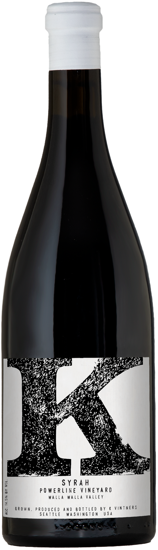 K Vintners Powerline Syrah 2020  Front Bottle Shot