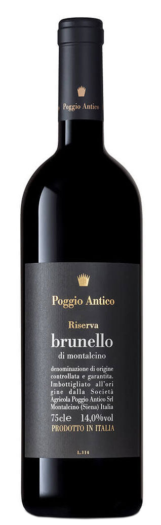 Poggio Antico Brunello di Montalcino Riserva 2018 Front Bottle Shot