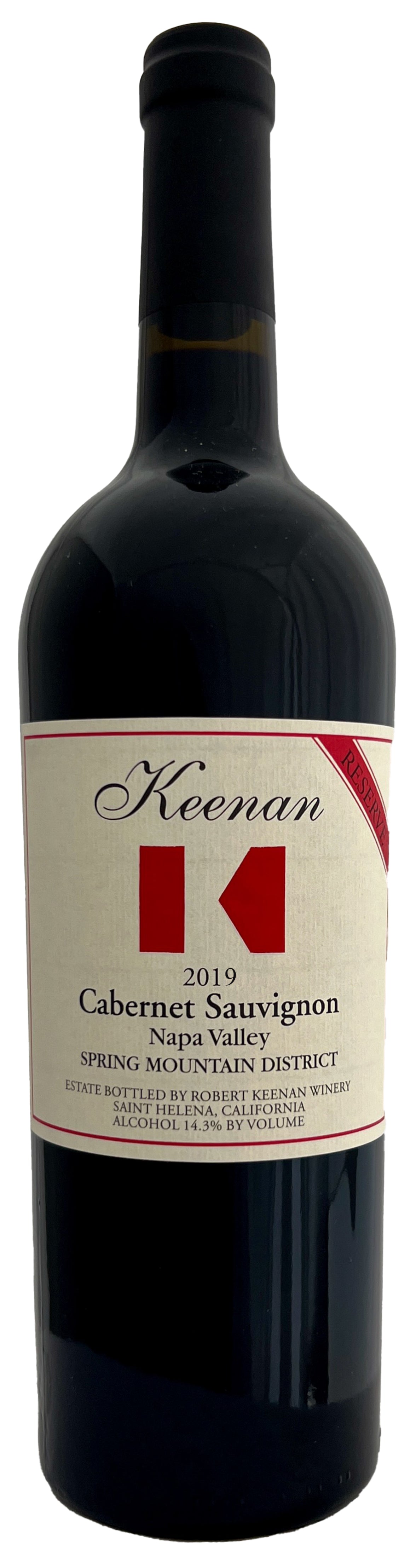 Keenan Reserve Cabernet Sauvignon 2019  Front Bottle Shot