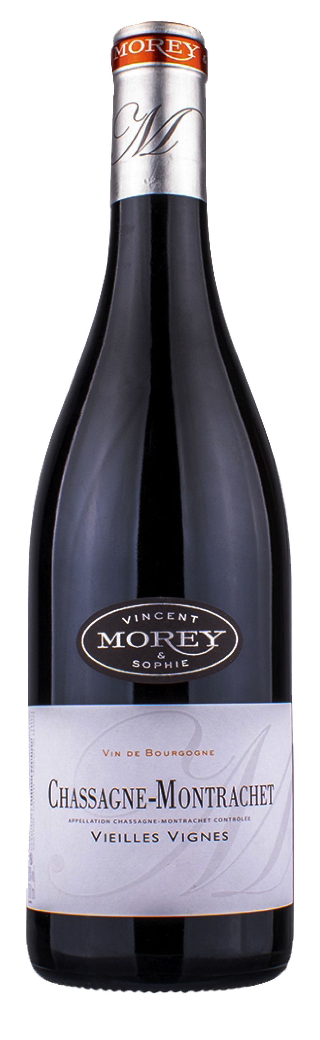 Domaine Vincent & Sophie Morey Chassagne-Montrachet Vieilles Vignes Rouge 2022 Front Bottle Shot