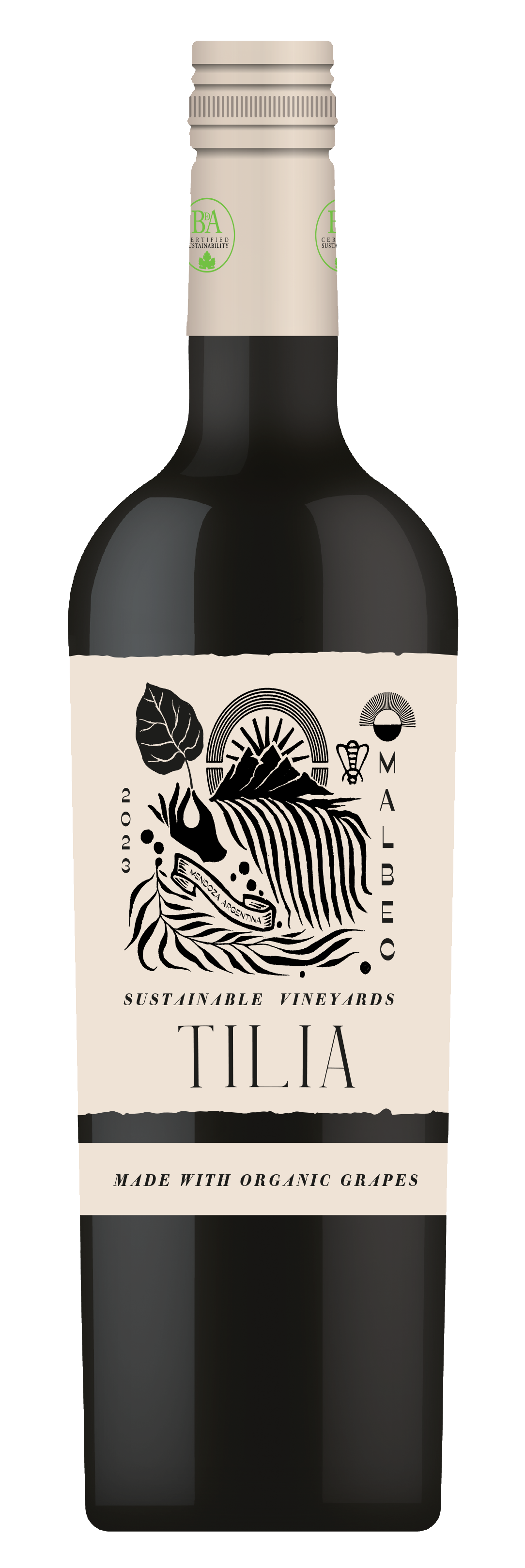 Tilia Organic Malbec 2023 Front Bottle Shot