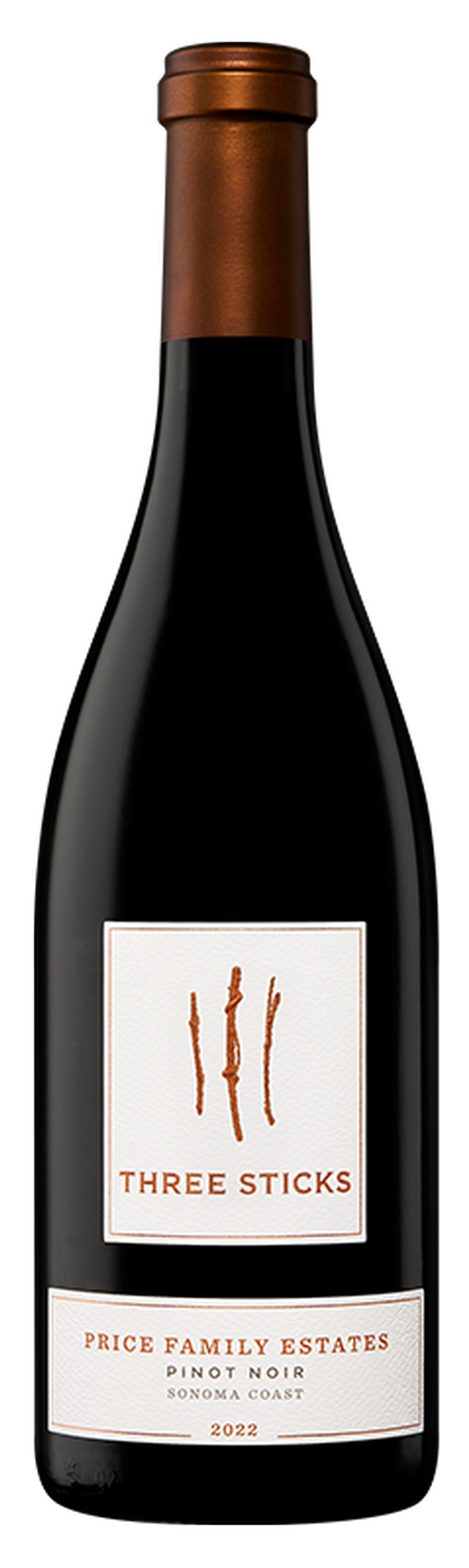 Three Sticks Price Family Estates Pinot Noir 2022  Front Bottle Shot