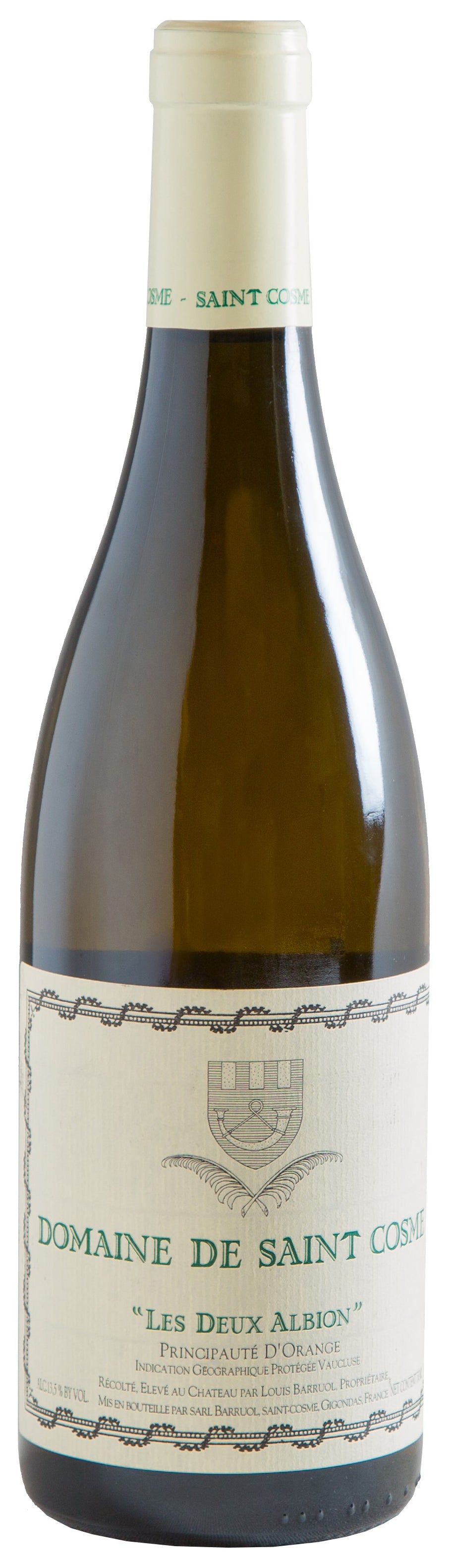 Chateau de Saint Cosme Domaine de Saint Cosme Les Deux Albion Blanc 2023 Front Bottle Shot