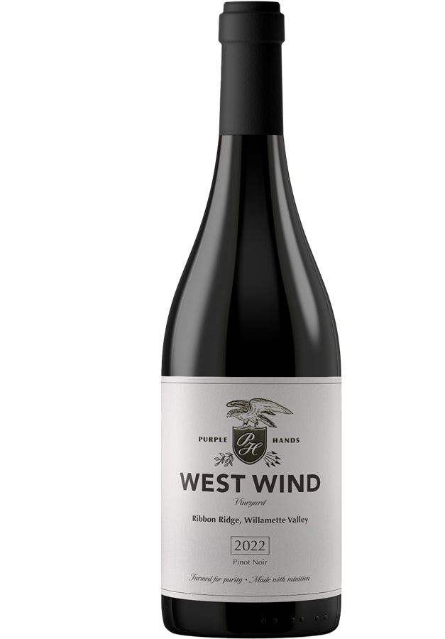 Purple Hands West Wind Vineyard Pinot Noir 2022  Front Bottle Shot