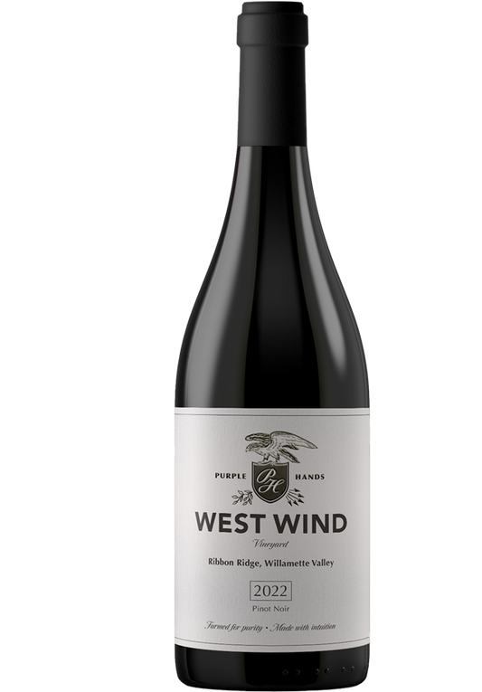 Purple Hands West Wind Vineyard Pinot Noir 2022  Front Bottle Shot