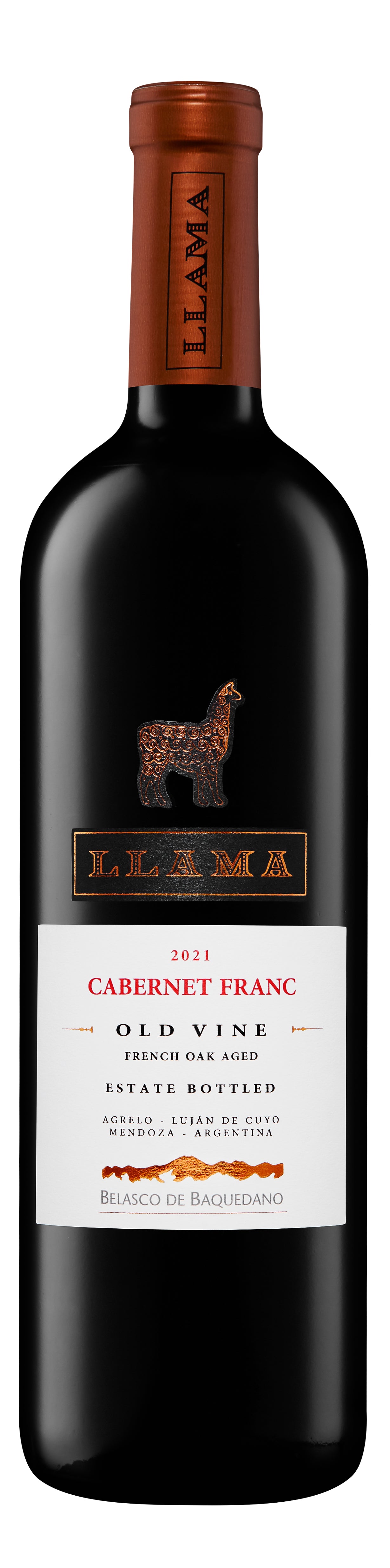 Belasco de Baquedano Llama Old Vine Cabernet Franc 2021 Front Bottle Shot