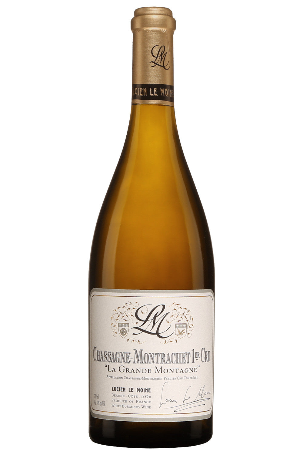 Lucien Le Moine Chassagne-Montrachet Grande Montagne Premier Cru 2022 Front Bottle Shot