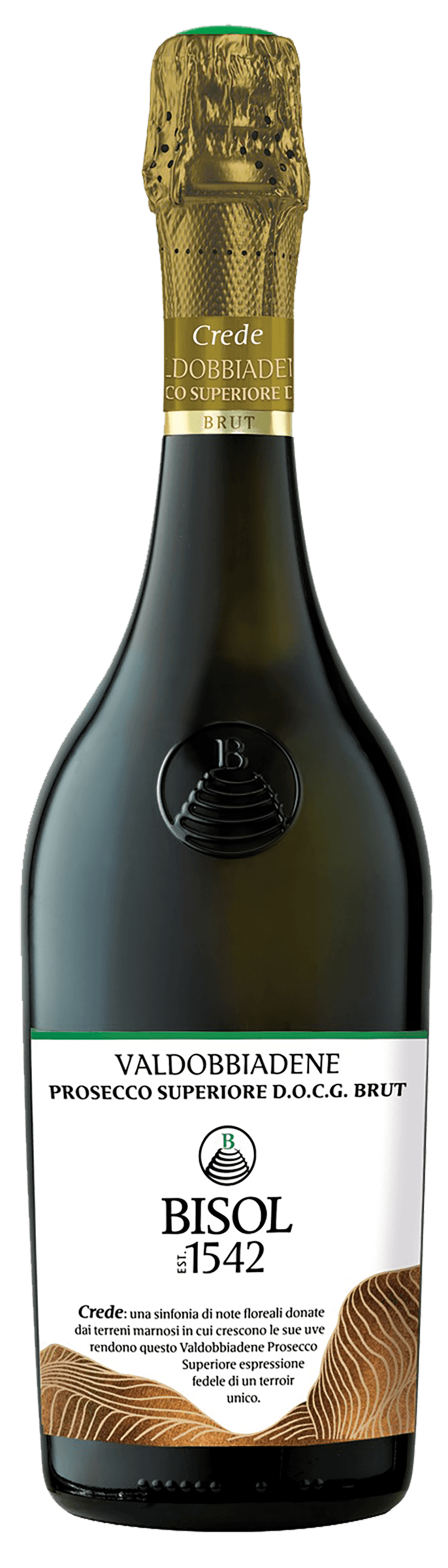 Bisol Crede Prosecco Superiore 2022 Front Bottle Shot