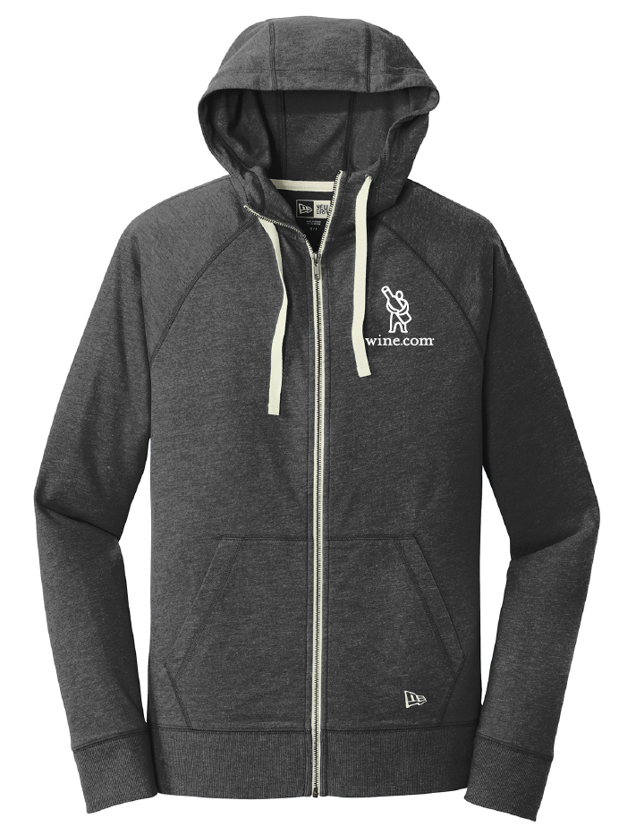 Men’s Full Zip Hoodie in Black Heather – Large