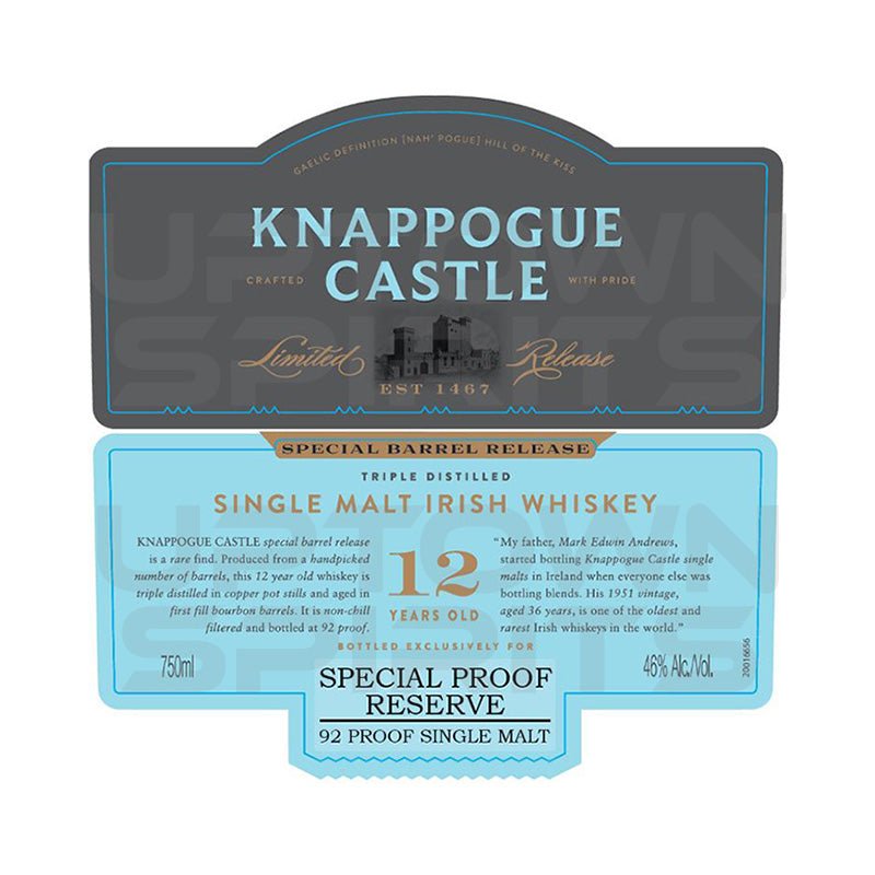 Knappogue Castle 12 Year Special Proof Reserve Irish Whiskey 750ml