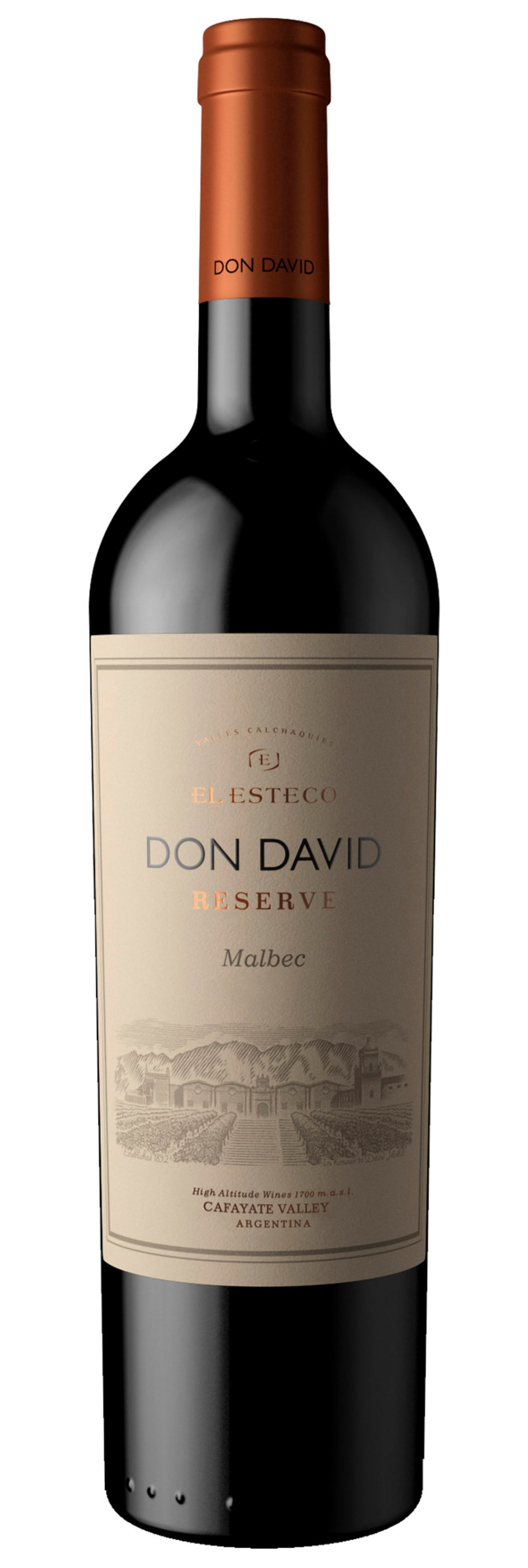 El Esteco Don David Malbec Reserve 2021 Front Bottle Shot