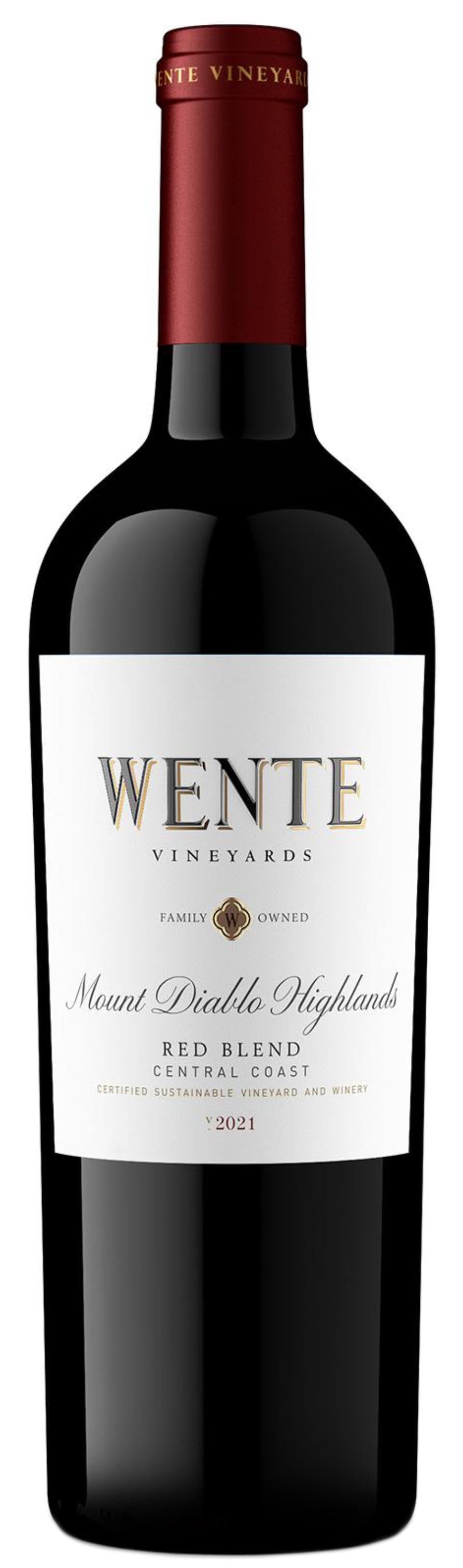 Wente Mount Diablo Highlands Red Blend 2021 Front Bottle Shot