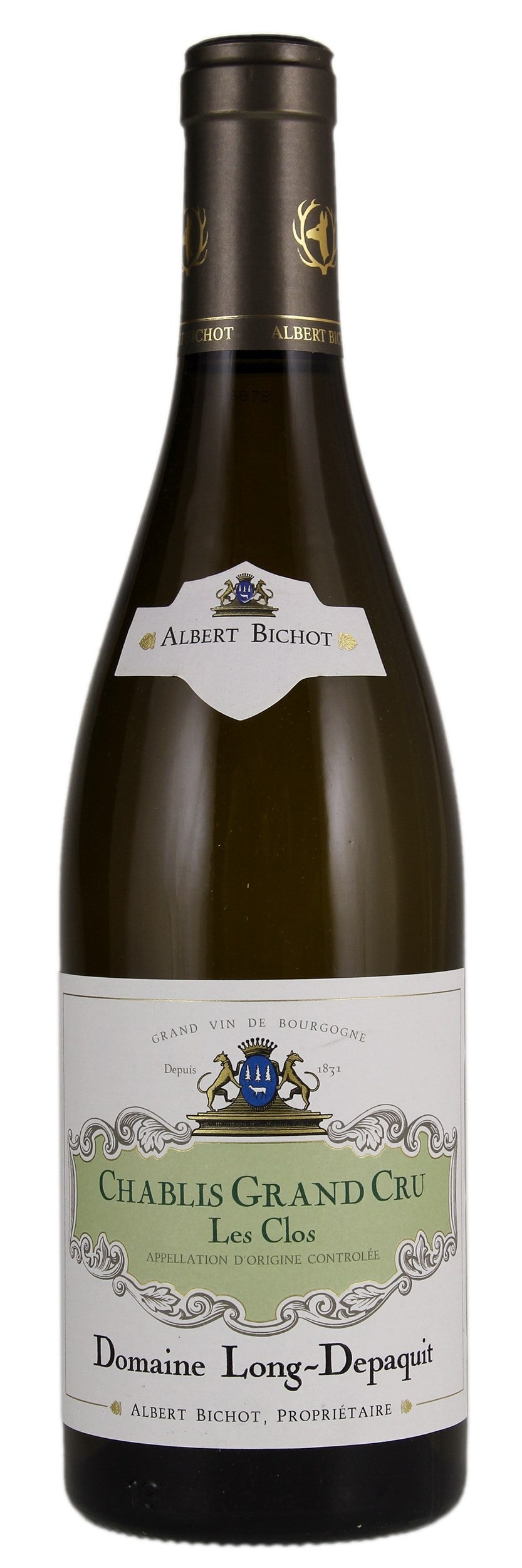 Albert Bichot Chablis Les Clos Grand Cru Domaine Long-Depaquit 2020 Front Bottle Shot