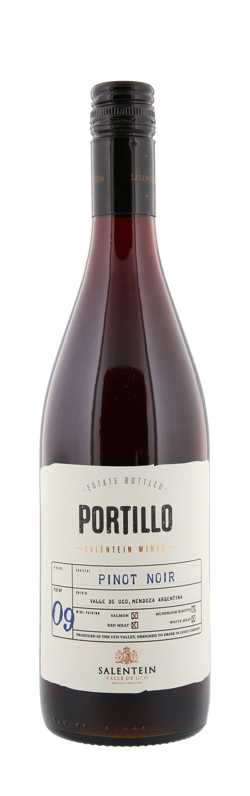 Portillo Pinot Noir 2020 Front Bottle Shot