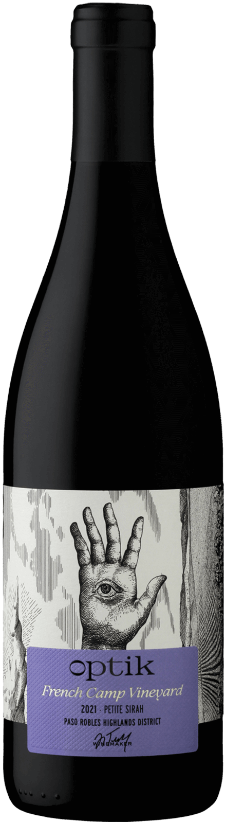 Optik French Camp Petite Sirah 2021 Front Bottle Shot