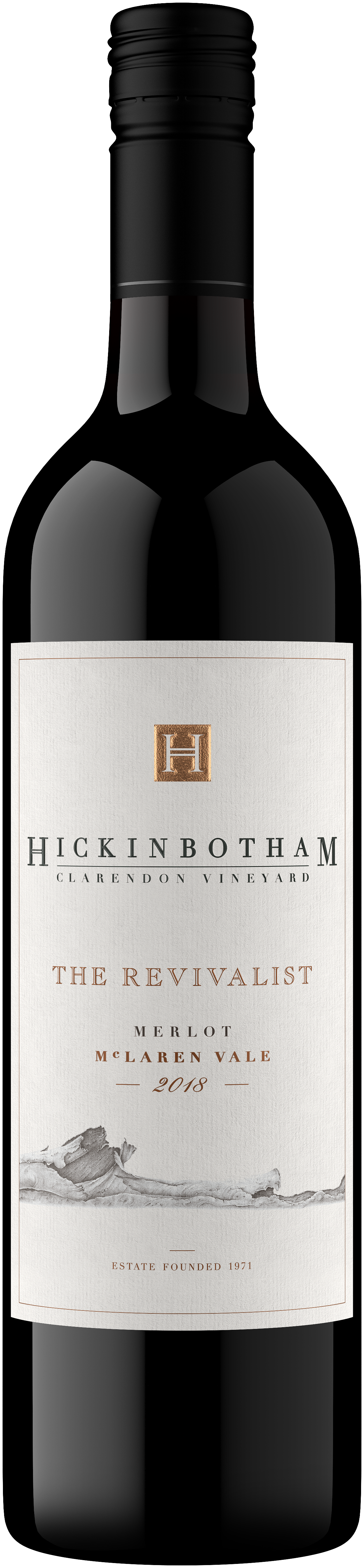 Hickinbotham The Revivalist Merlot 2018 Front Bottle Shot