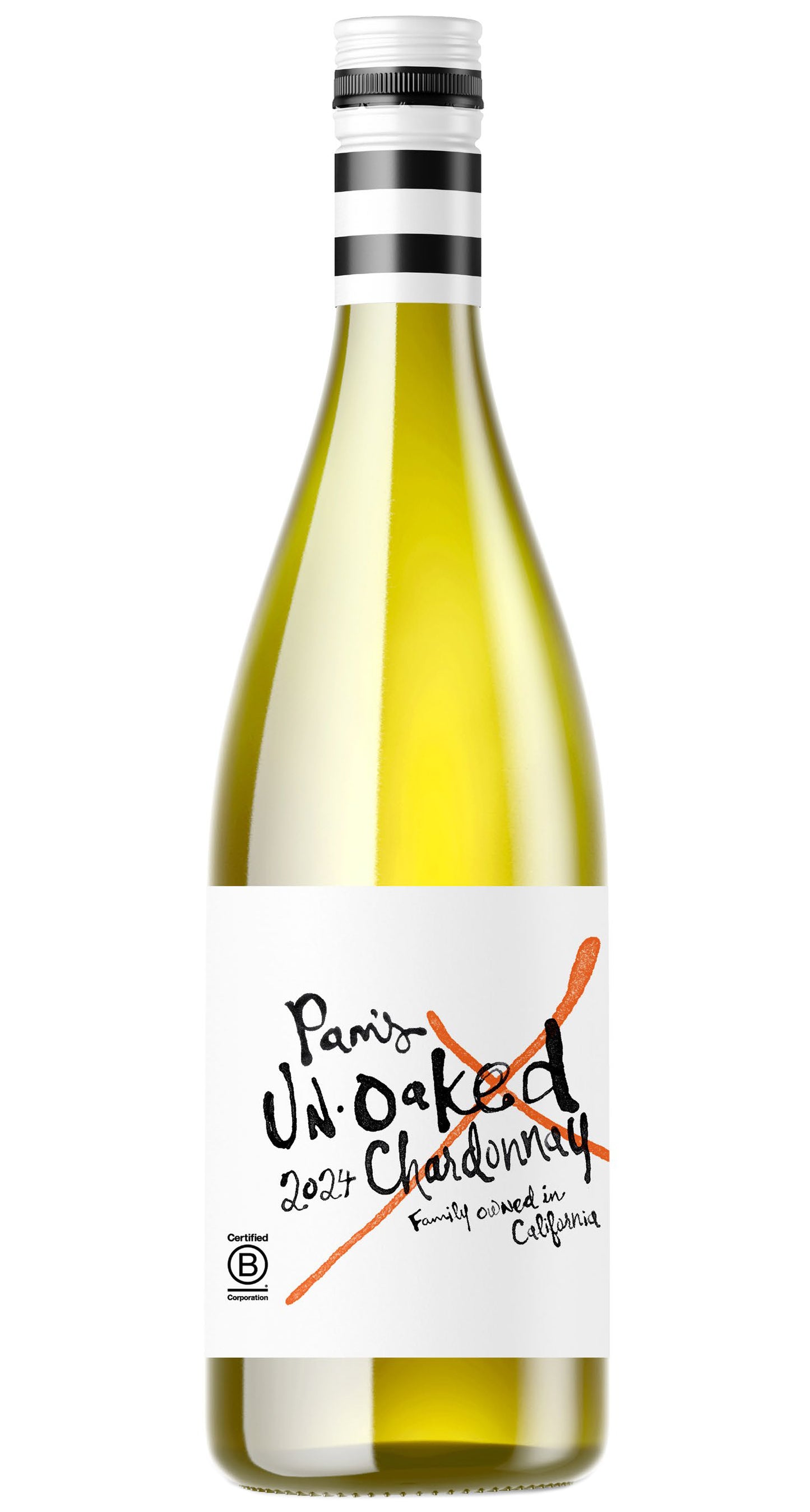 Ron Rubin Pam's Unoaked Chardonnay 2024 Front Bottle Shot