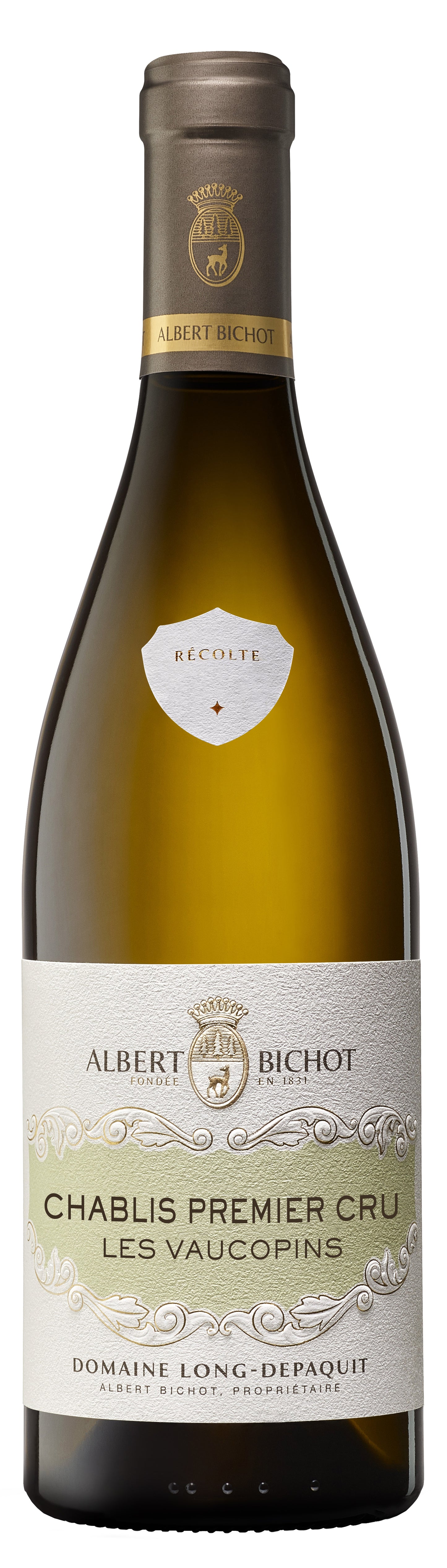 Albert Bichot Chablis Les Vaucopins Premier Cru Domaine Long-Depaquit 2022 Front Bottle Shot
