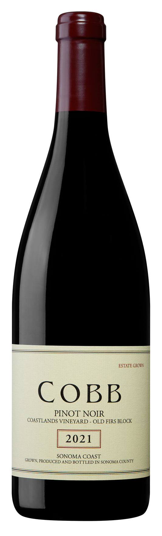 Cobb Wines Coastlands Vineyard Old Firs Block Pinot Noir 2021  Front Bottle Shot