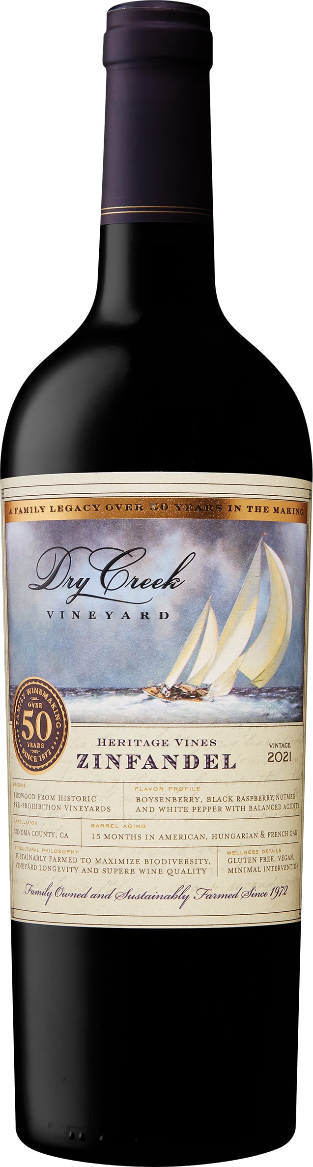 Dry Creek Vineyard Heritage Vines Zinfandel 2021 Front Bottle Shot