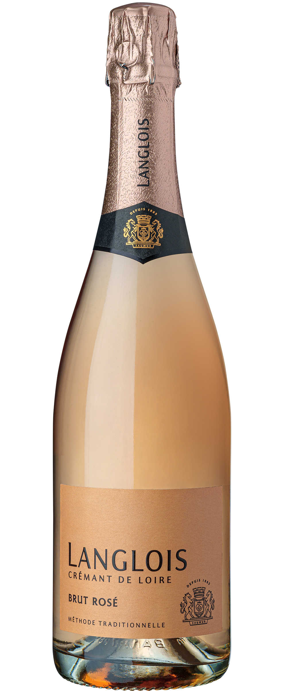 Langlois Cremant de Loire Brut Rose Front Bottle Shot