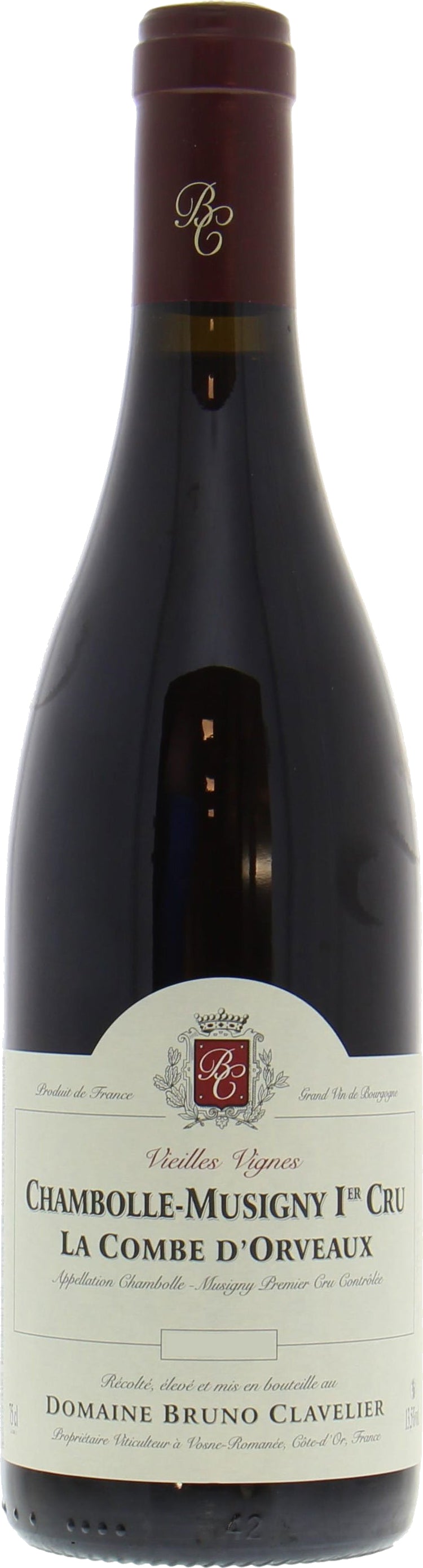 Domaine Bruno Clavelier Chambolle-Musigny La Combe d'Orveaux Premier Cru 2021 Front Bottle Shot