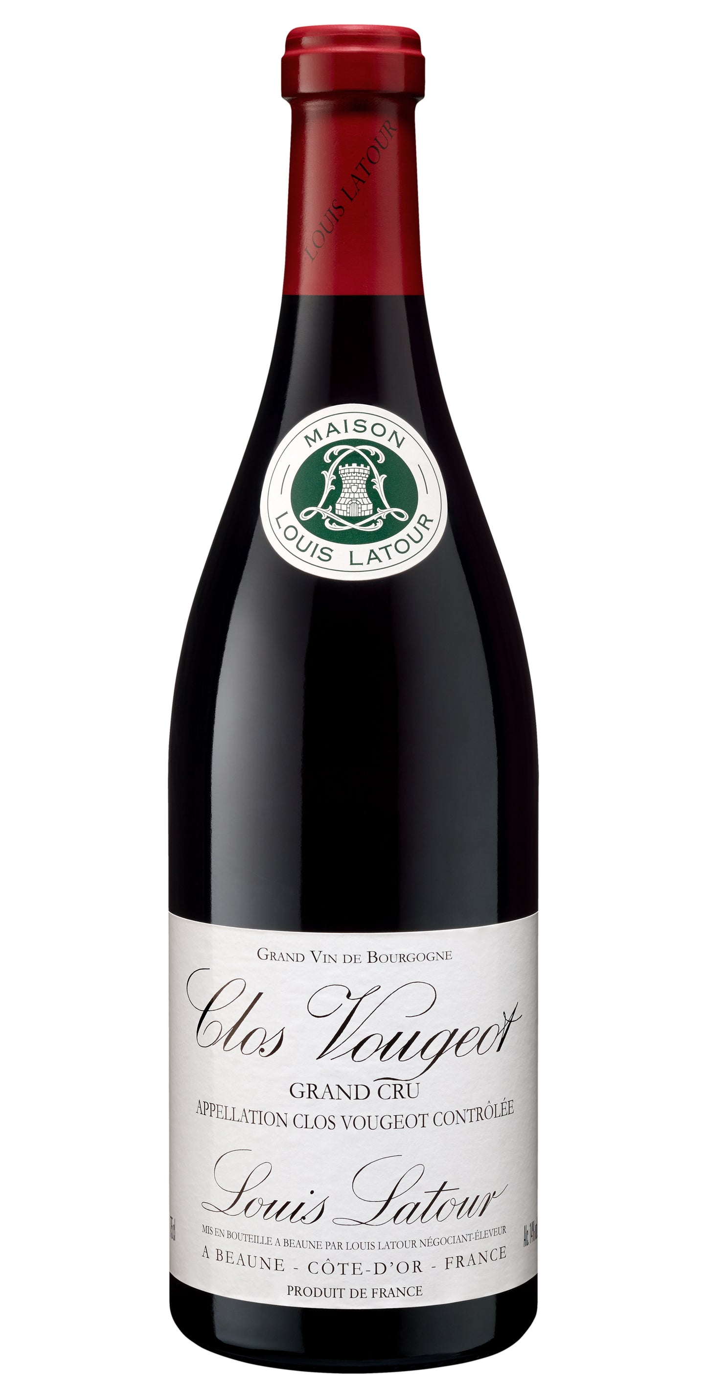 Louis Latour Clos Vougeot Grand Cru 2022 Front Bottle Shot