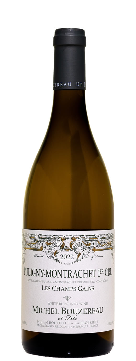 Michel Bouzereau Puligny-Montrachet Les Champs Gains Premier Cru 2022 Front Bottle Shot