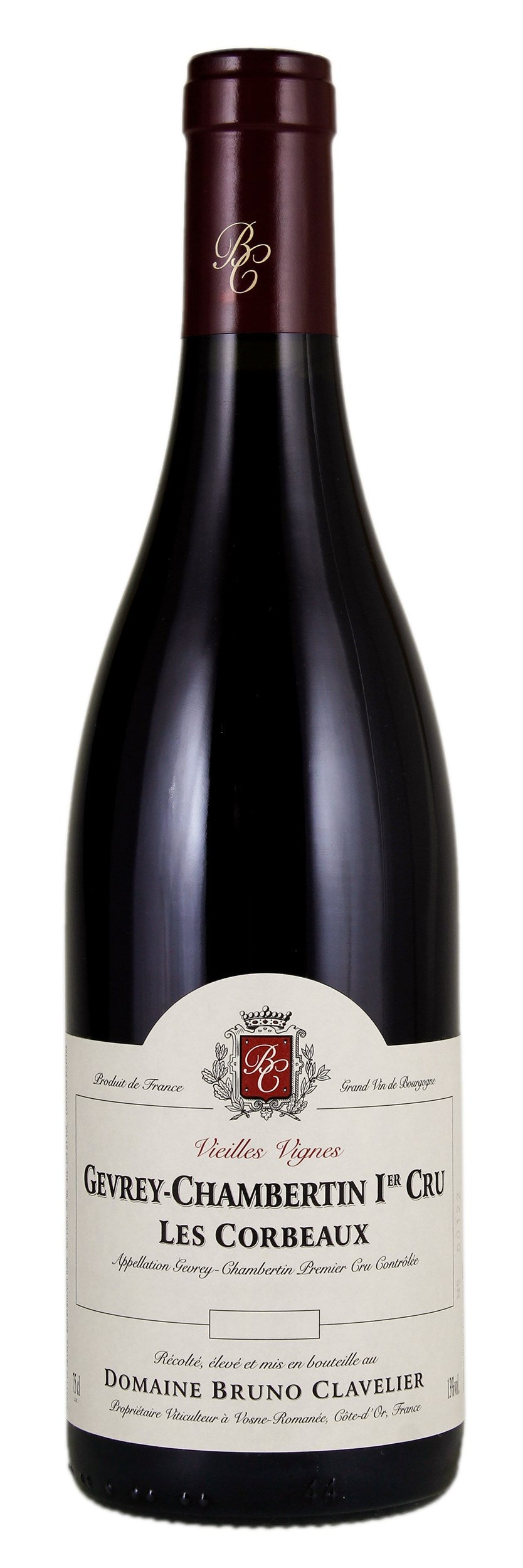 Domaine Bruno Clavelier Gevrey-Chambertin Les Corbeaux Premier Cru 2021 Front Bottle Shot
