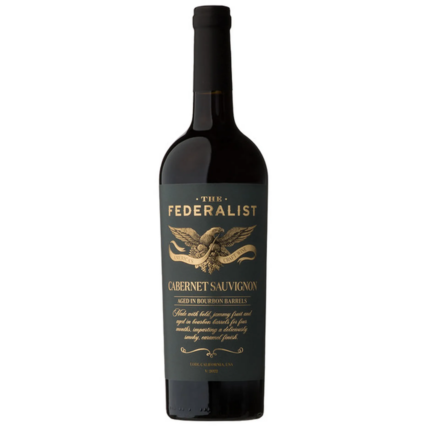 The Federalist Bourbon Barrel Aged Cabernet Sauvignon 2022 Front Bottle Shot