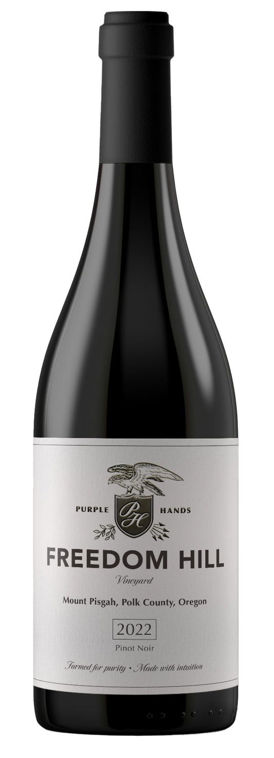 Purple Hands Freedom Hill Vineyard Pinot Noir 2022  Front Bottle Shot