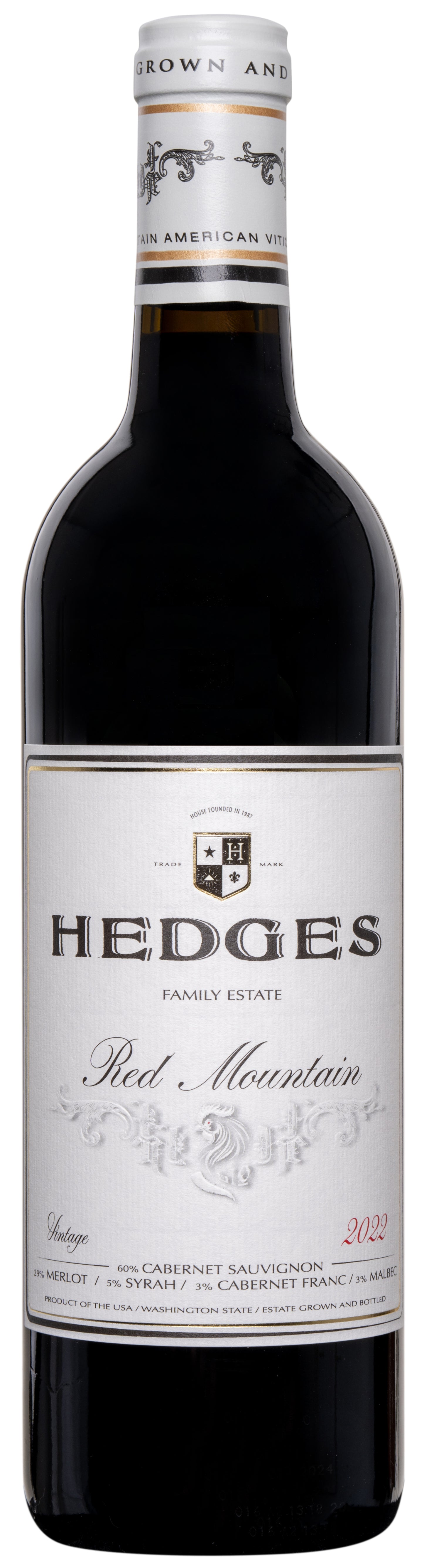 Hedges Family Estate Red Mountain 2022 Front Bottle Shot
