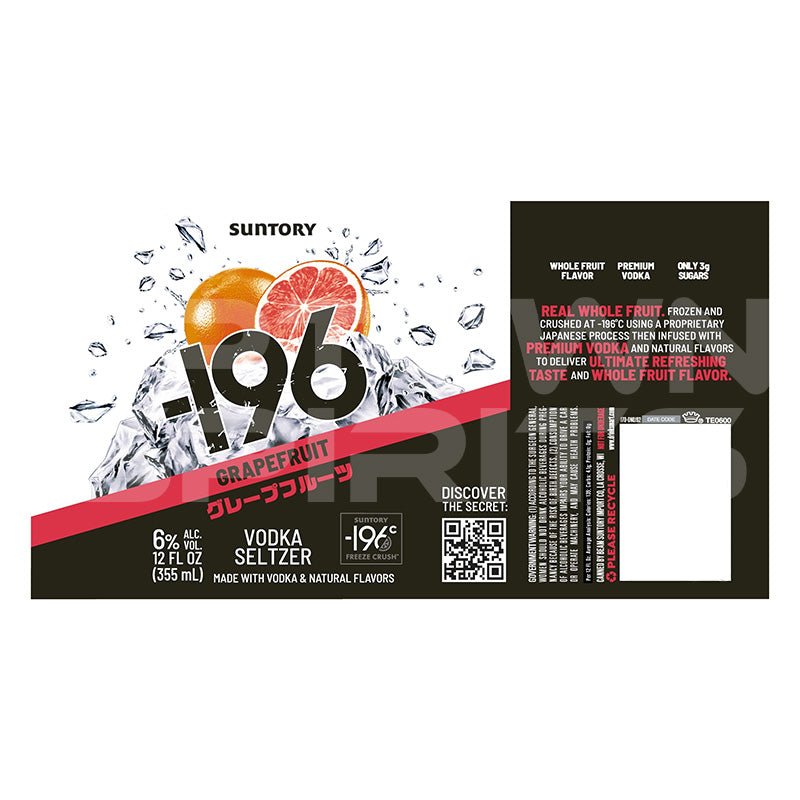 Suntory -196 Grapefruit Vodka Seltzer 4/355ml