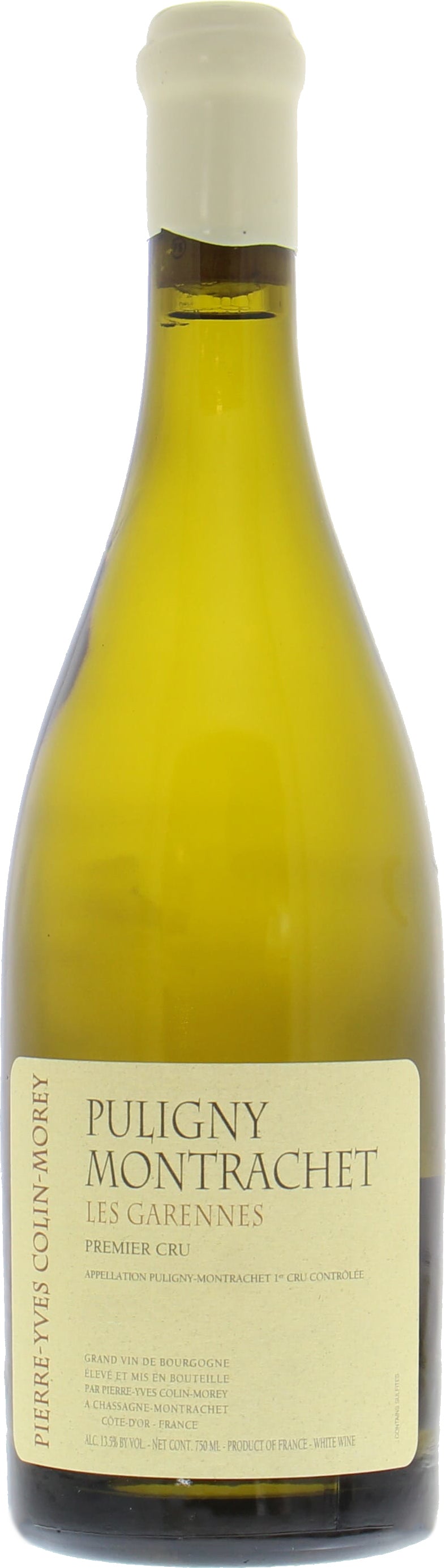 Pierre-Yves Colin-Morey Puligny-Montrachet Les Garennes Premier Cru 2022 Front Bottle Shot