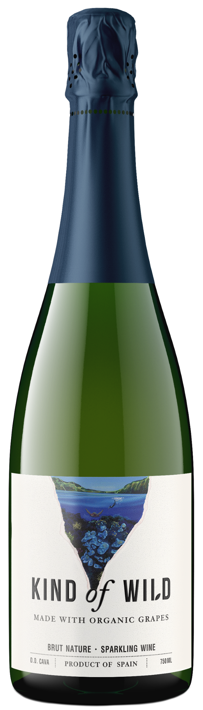 Kind of Wild Organic Brut Nature Cava Front Bottle Shot