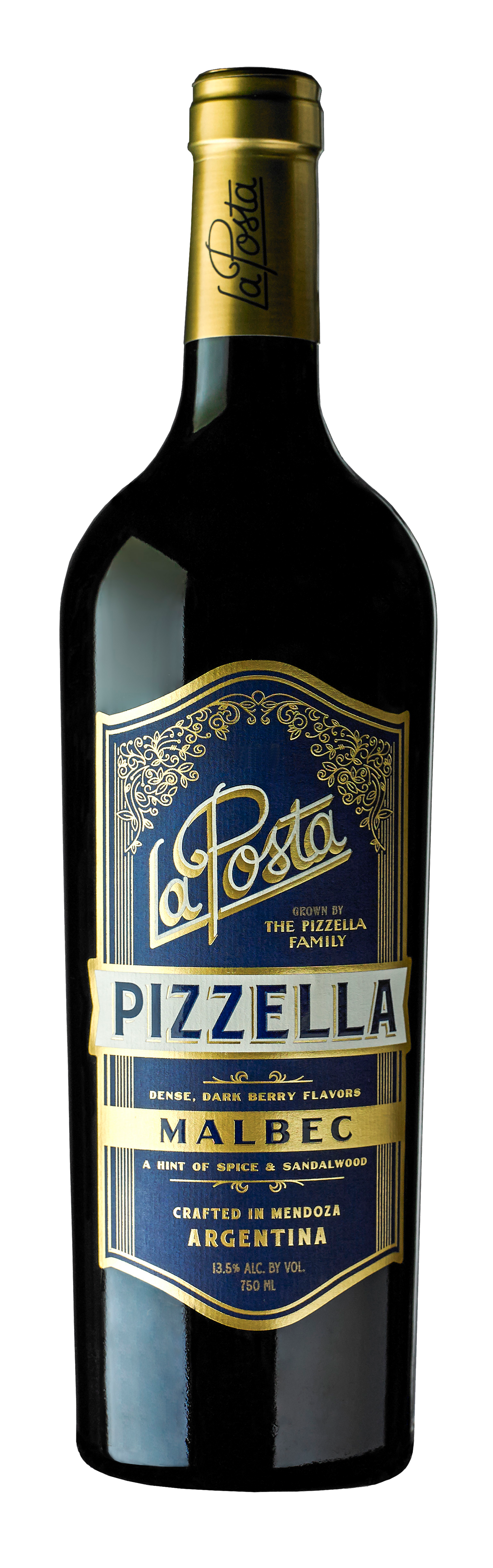La Posta Pizzella Family Vineyard Malbec 2023 Front Bottle Shot
