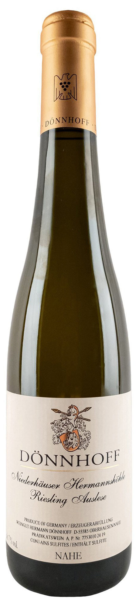 Donnhoff Niederhauser Hermannshohle Riesling Auslese Goldkapsel 2023 Front Bottle Shot