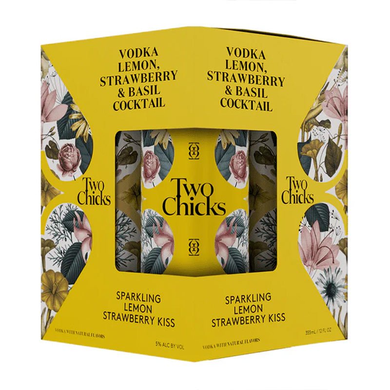 Two Chicks Lemon Strawberry Kiss Vodka Sparkling Cocktail 4/355ml