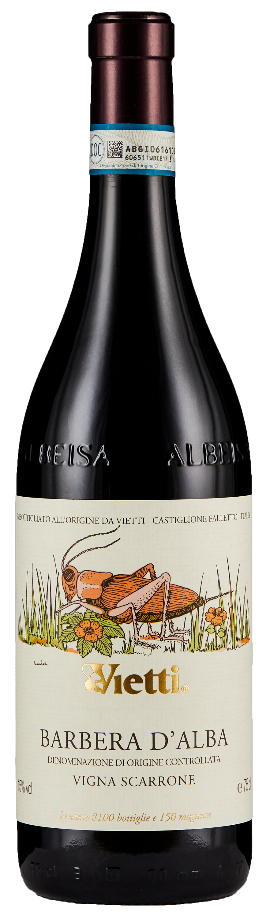 Vietti Barbera d'Alba Scarrone 2022 Front Bottle Shot