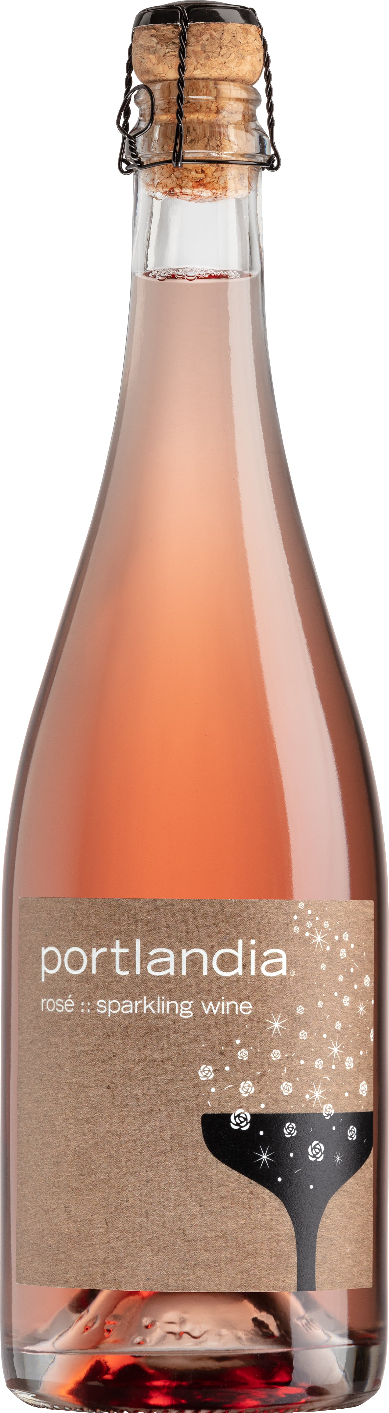 Portlandia Winery Sparkling Rose Front Bottle Shot