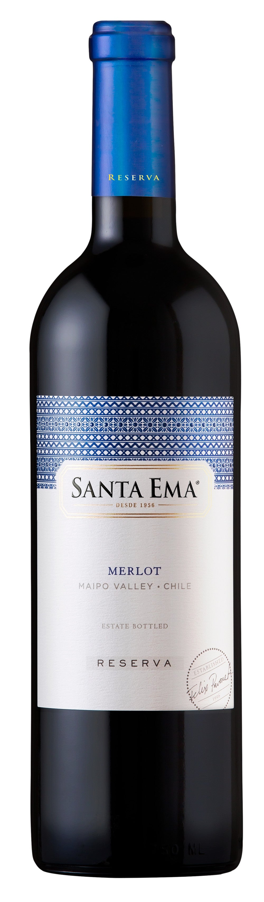 Santa Ema Reserva Merlot 2022 Front Bottle Shot