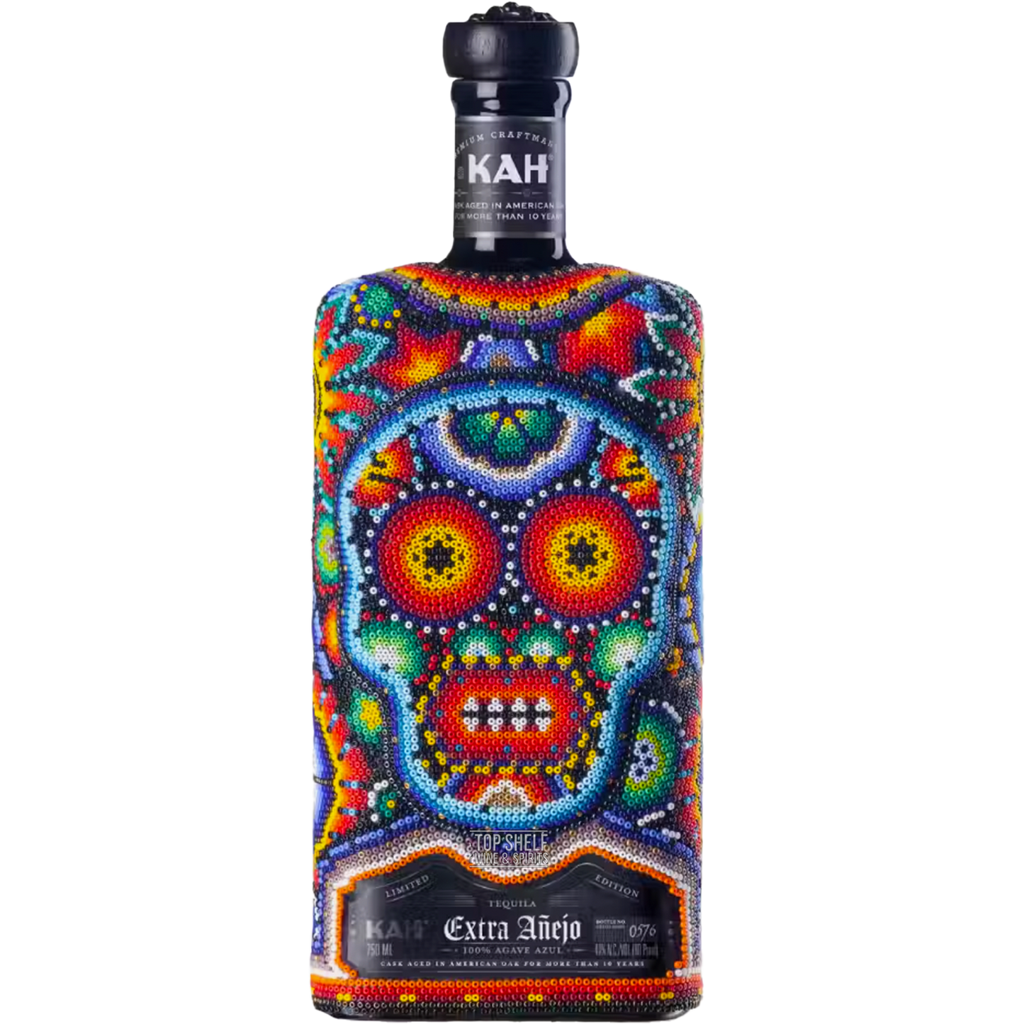 Kah Tequila Extra Añejo Huichol Tribe Tequila (Beaded Bottle: Limited Edition)