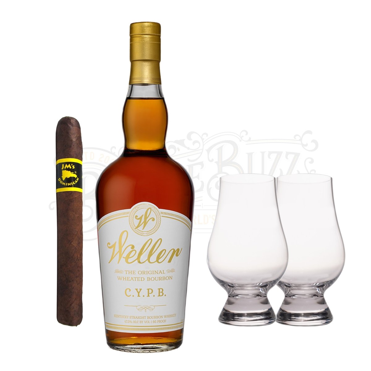 W.L. Weller C.Y.P.B. Bourbon with Glencairn Set & Cigar Bundle