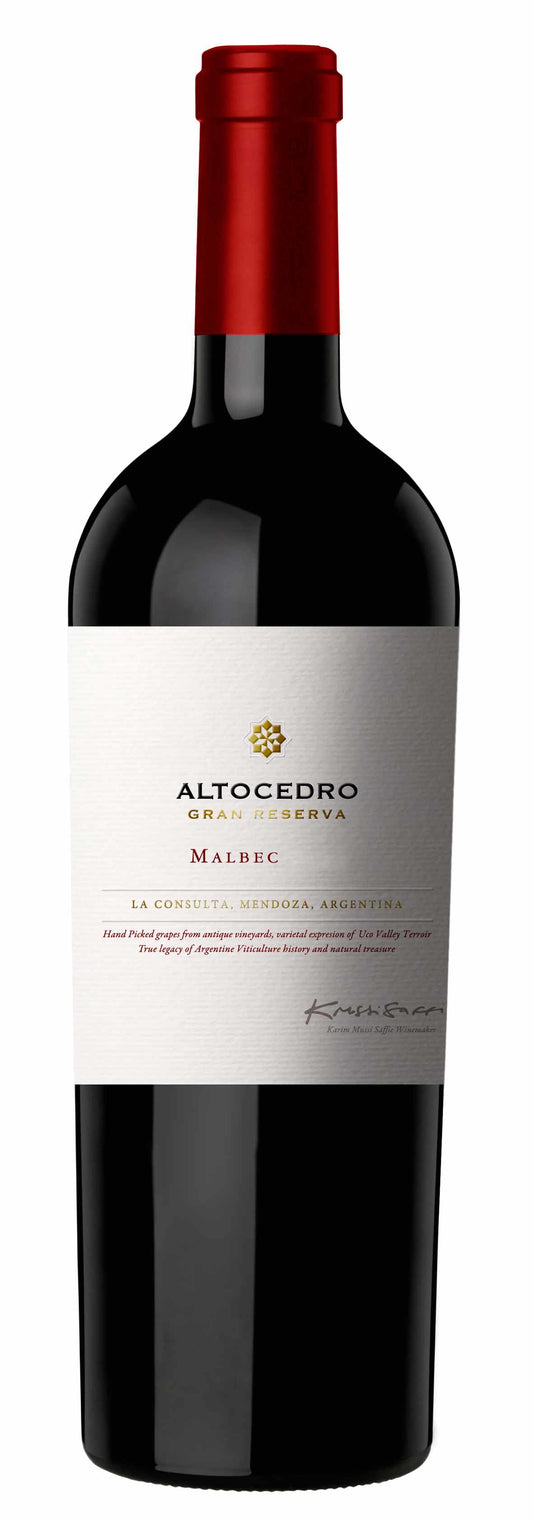 Altocedro Gran Reserva Malbec 2021  Front Bottle Shot